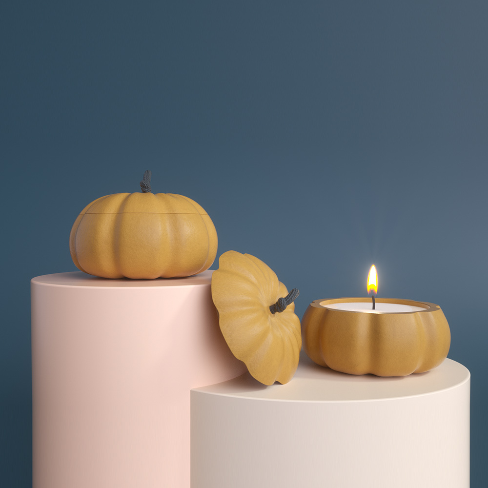 High Quality Heat Resistant Unique Design Pumpkin Shape Candle Jar Concrete Empty Candle Jar Luxury Custom Empty Candle Jar