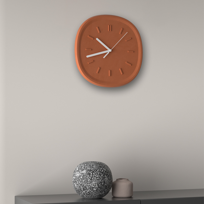 Modern Designer Luxury Nordic Cement Wall Clock Home Decor Geometry Decorative Concrete Wall Clock for Living Room