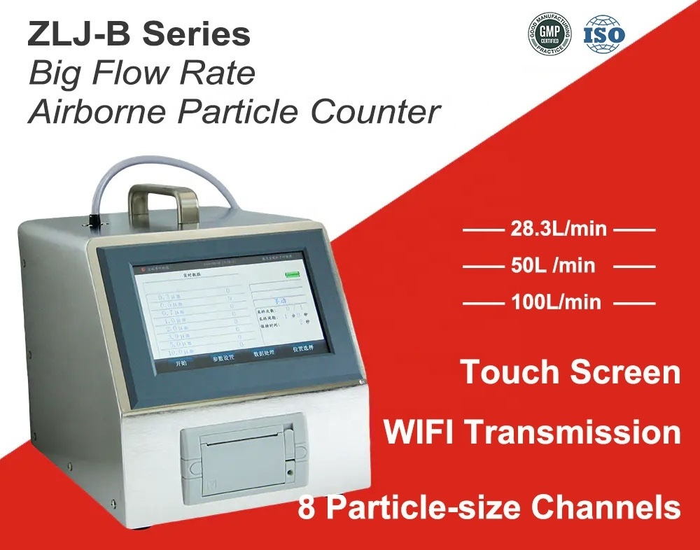 ZLJ-B330 New 8 Channels  0.3 to 10.0 um Size Range and 1 CFM Flow Rate Laser Air Particle Counter