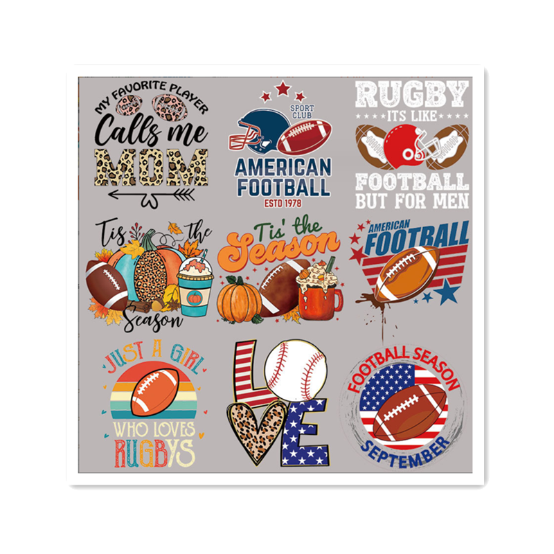 football Thanksgiving Day Baseball Vinyl Transfer Printed Western Game Day DTF Transfers Printing Sport Heat Press Transfer