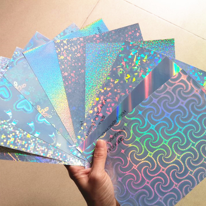 Printable self adhesive a4 waterproof label inkjet stickers full sheet holographic hologram sticker laser printer plain  paper