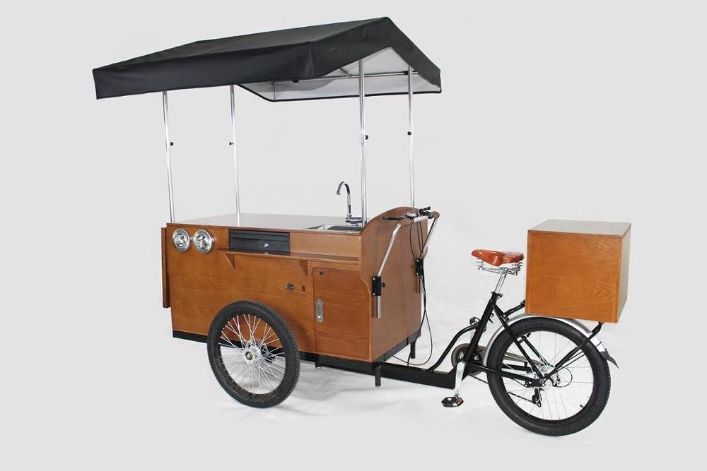 Electric tricycle coffee vending carts Mobile coffee bike for sale