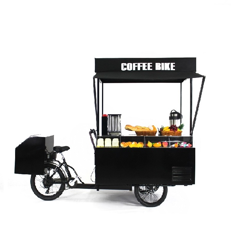 Three wheel electric bike food cart with freezer for sale