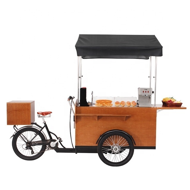 Electric tricycle coffee vending carts Mobile coffee bike for sale