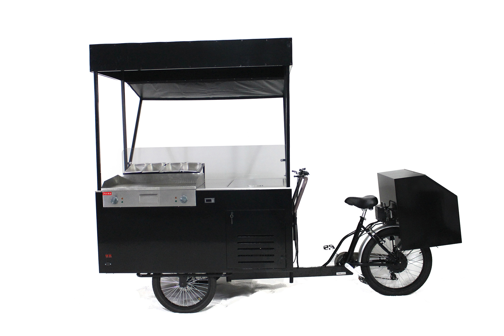 Electric smaller freezer Tricycle cart  Ice cream food bike in bicycle with solar