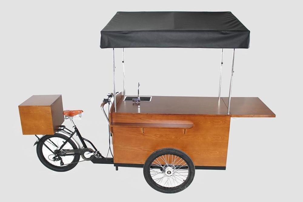 Electric tricycle coffee vending carts Mobile coffee bike for sale