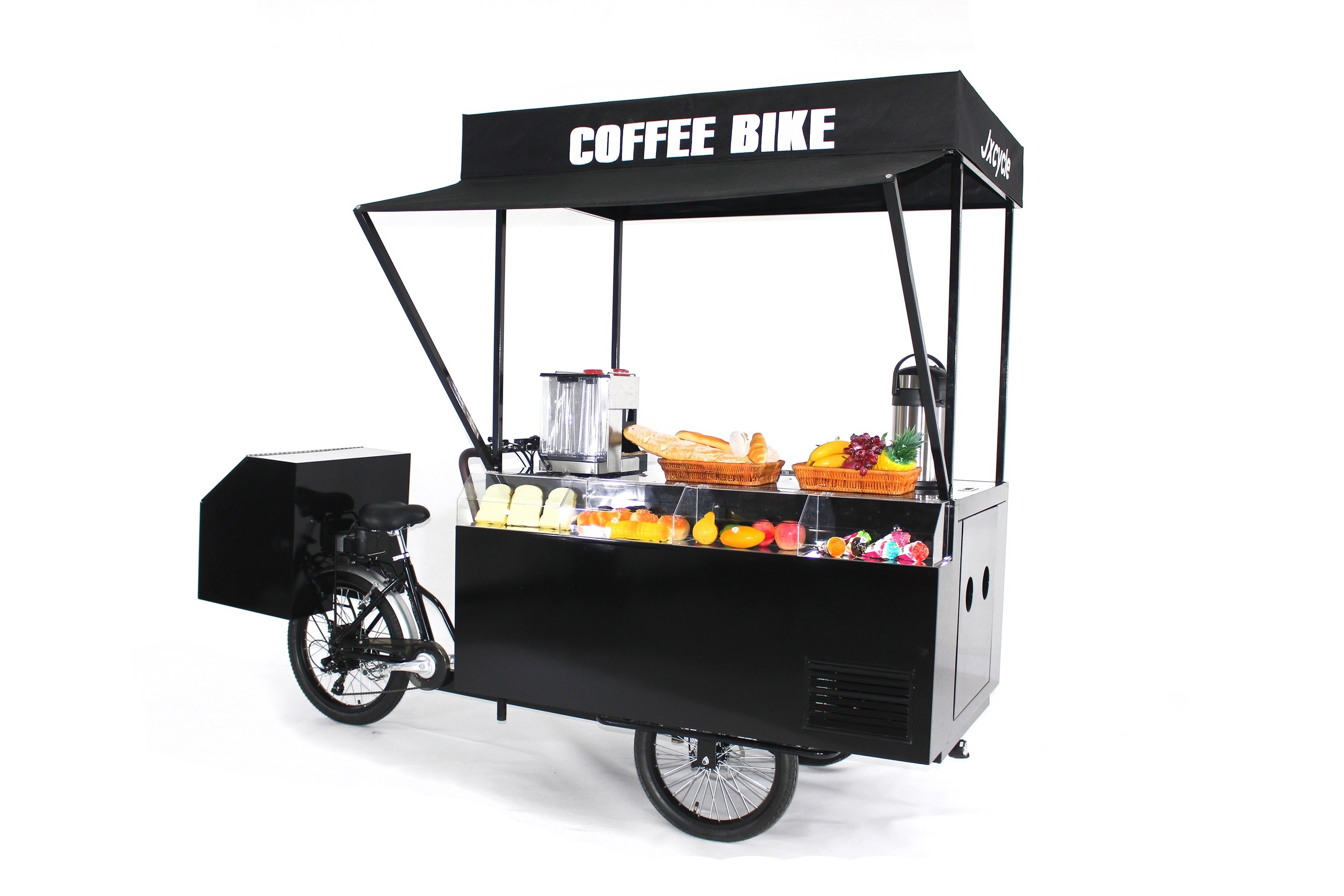 Three wheel electric bike food cart with freezer for sale