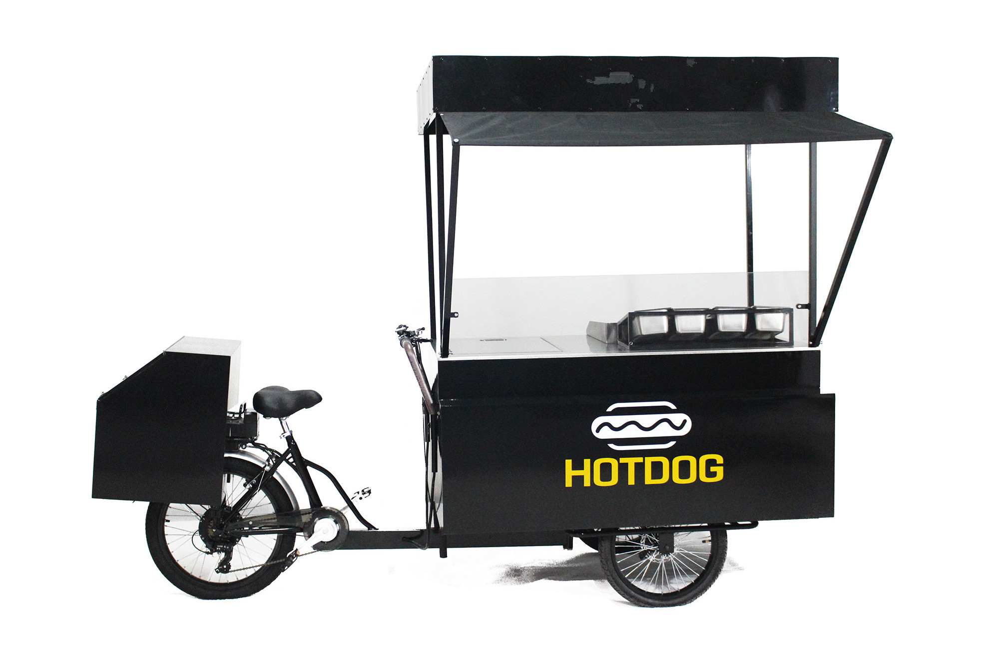 Electric smaller freezer Tricycle cart  Ice cream food bike in bicycle with solar