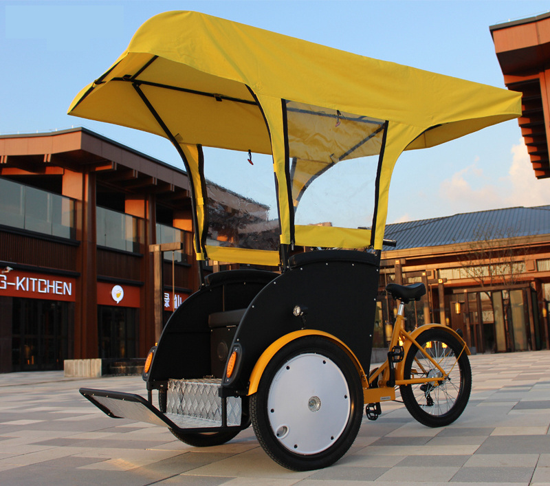 3 wheels reverse pedicab rickshaw with roof for disabled elderly