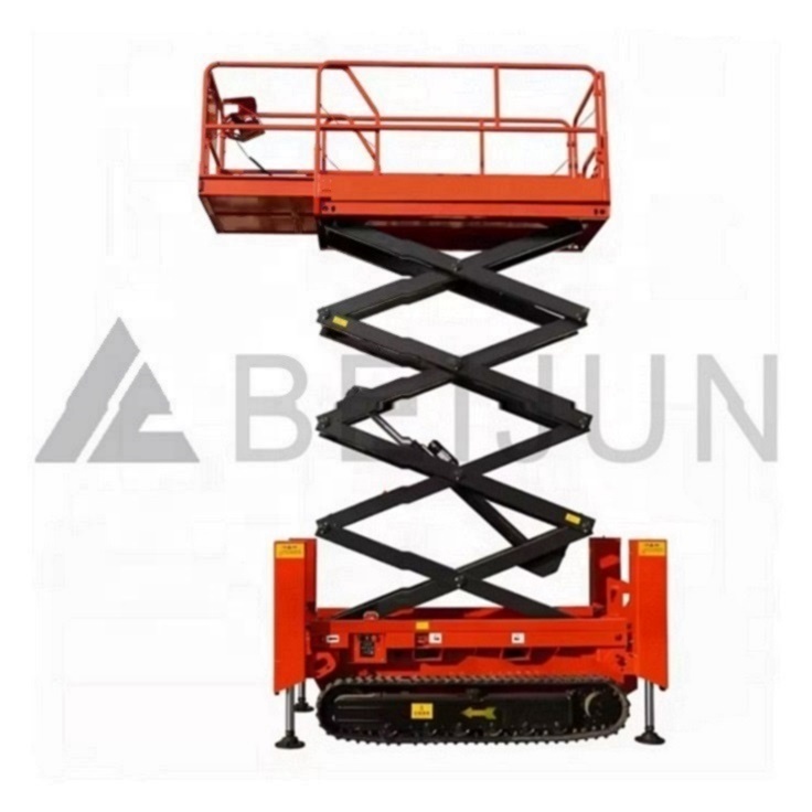 8m 9m 12m 200kg Electric Hydraulic Crawler Scissor Lift with Outriggers