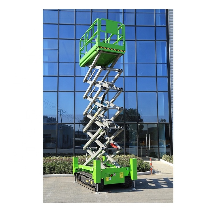 Customized Hydraulic Crawler Scissor Lift  Mid Rise Scissor Lift Platform for Glass Cleaning