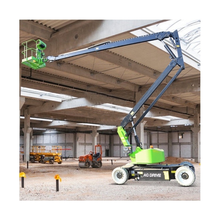 12M 14m 16M Self Propelled Articulated Electric  Boom Lift Aerial Work Platform for Glass Cleaning