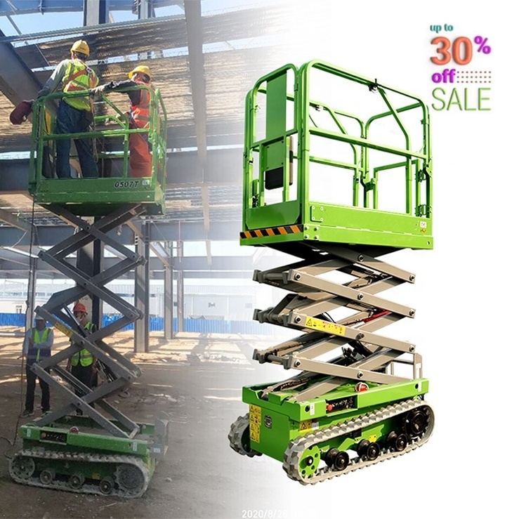 6m Rough Terrain Tracked small scissor lift Electric Aerial Working Man Lift Crawler Platform Lift