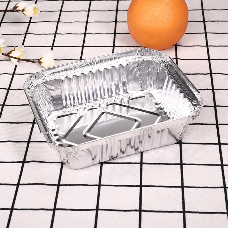 Food Grade Disposable Tin Foil Baking Pan/Trays with lids Barbecue Box Takeaway Aluminum Foil Tableware Fast Food Container