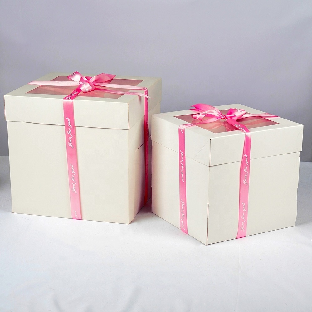 Wholesale Different Sizes Handmade With Plastic Window Cake Box 12 X 12 X 12 Packaging Cake Boxes