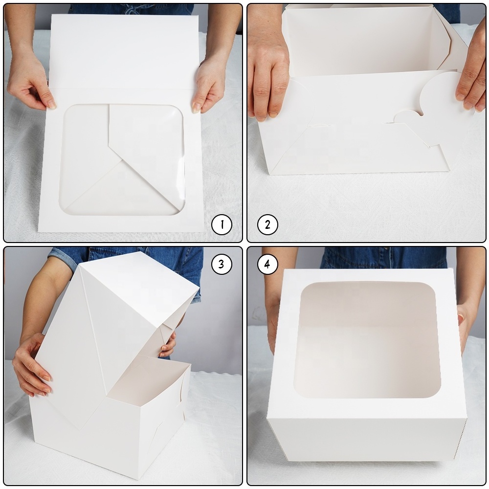 Custom Competitive Price 10X10X12 Cake Box 2022 Hot Selling Low Price White Printed Personalized Wedding Cake Paper Box