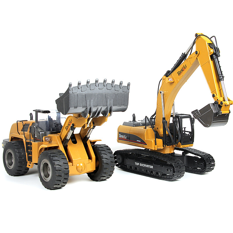 Power control toys construction engineering machine 2.4g 6 channel alloy metal loader