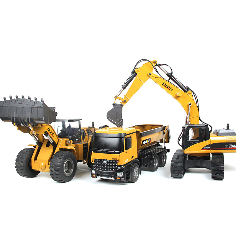 Power control toys construction engineering machine 2.4g 6 channel alloy metal loader