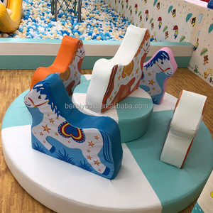 Preschool Kids Baby White Soft Play Equipment Climbing Carousel Toddler Merry Go Round Indoor Playground Set