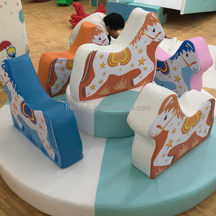 Commercial Animal Shape Electric Soft Play Carousel For Baby And Kids