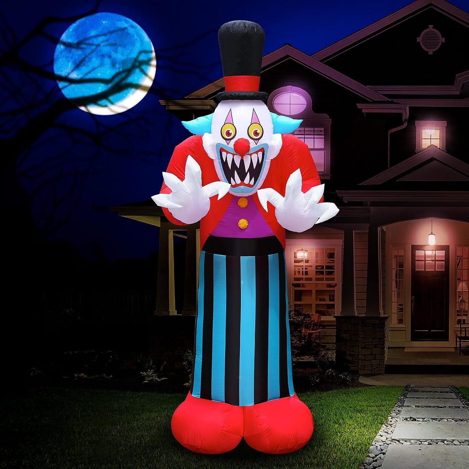 Factory popular products Halloween Inflatable Horror Clown with LED lights Halloween decorations