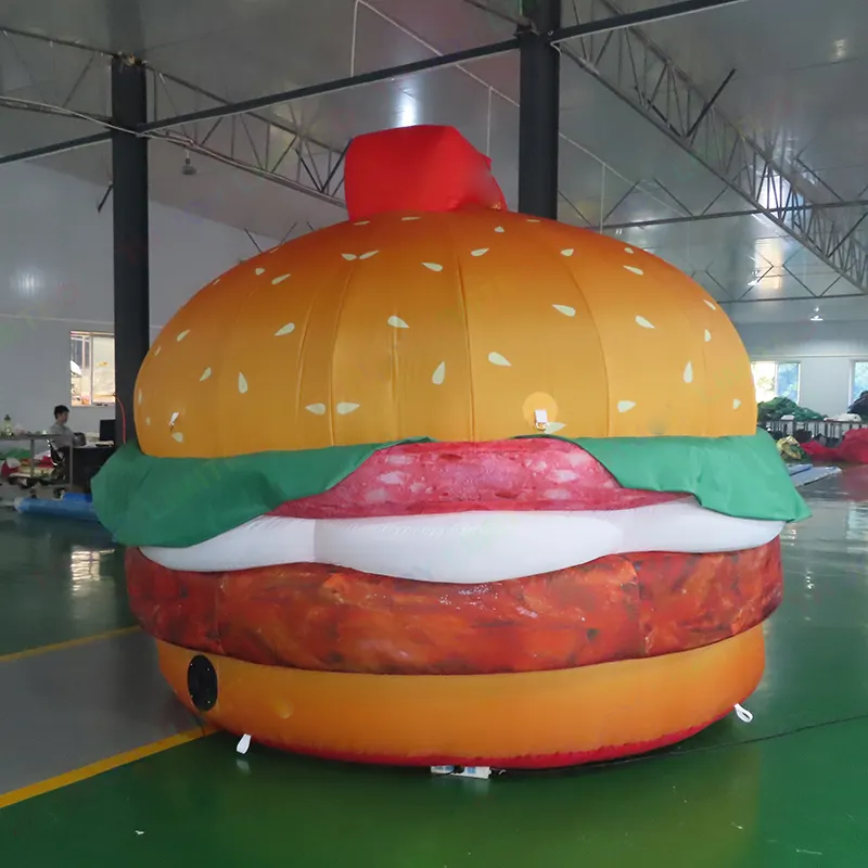 Hot Selling Outdoor Advertising Inflatables Giant Burger Model For Indoor Outdoor Promotion