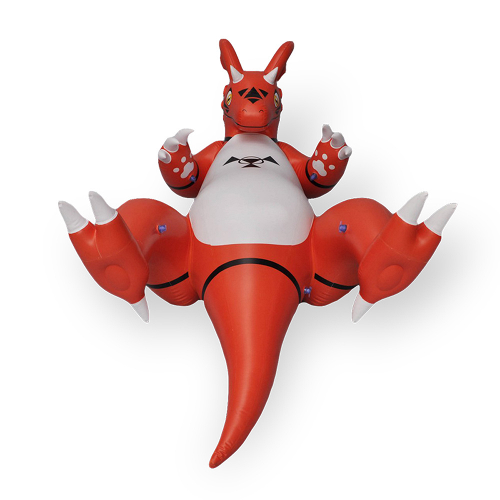 Beile Customize Inflatable Animal Toy Laying Red Dragon Pet Squeak Toys