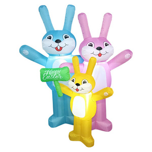 Factory Wholesale Giant Colored Inflatable Rabbits For Easter Decorations