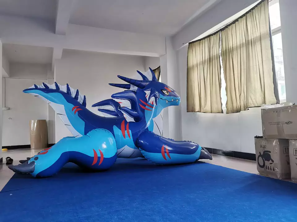 Beile Hot Selling PVC Inflatable Dragon Model Toy To Rider On Play