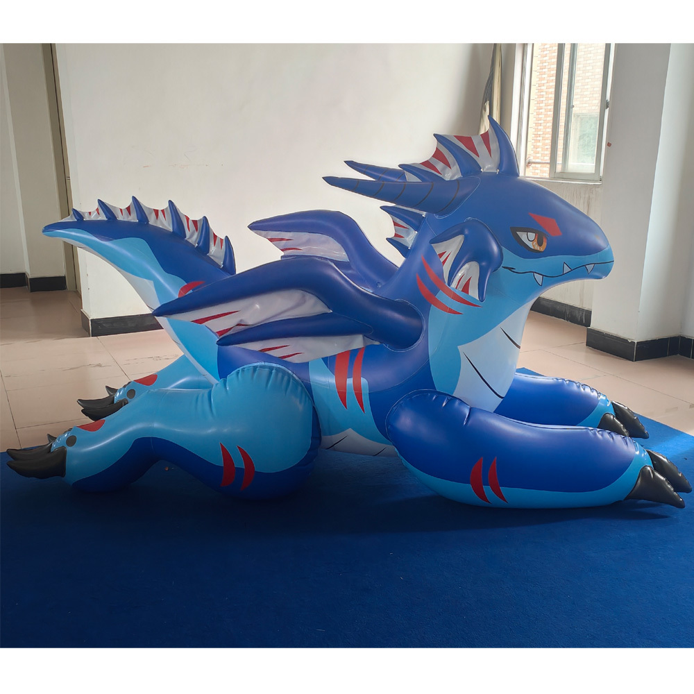 Beile Hot Selling PVC Inflatable Dragon Model Toy To Rider On Play