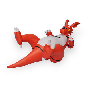 Beile Customize Inflatable Animal Toy Laying Red Dragon Pet Squeak Toys