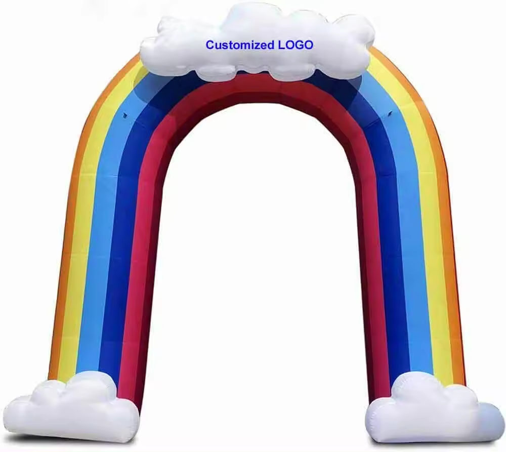 BeiLe Custom Lighted Inflatable Rainbow Arch For Event Inflatable Finish Line Arch