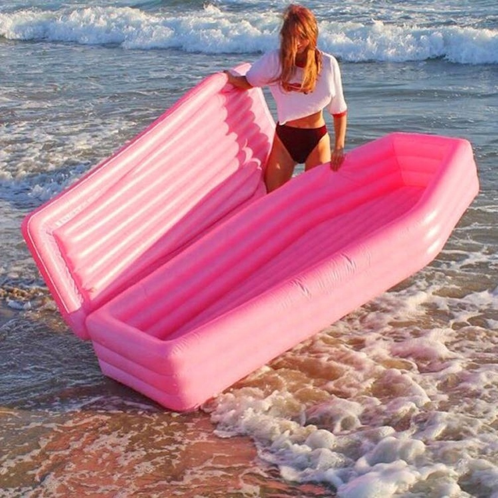 Customized PVC inflatable coffin swimming pool float