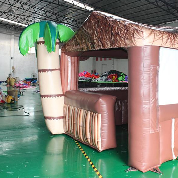 Customized outdoor inflatable tiki bar inflatable beach bar tent for sale