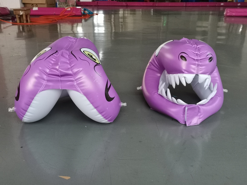 Customized pvc  purple  inflatable dinosaur head gift