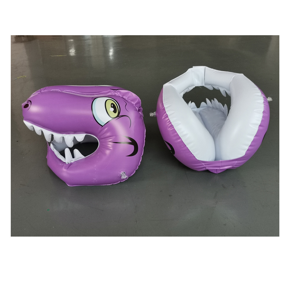 Customized pvc  purple  inflatable dinosaur head gift