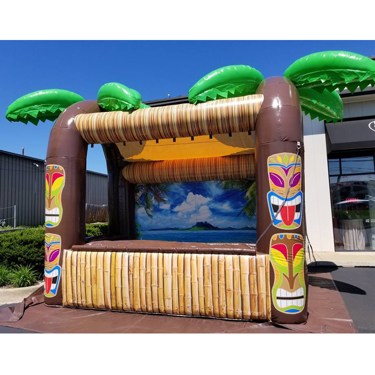 Customized outdoor inflatable tiki bar inflatable beach bar tent for sale