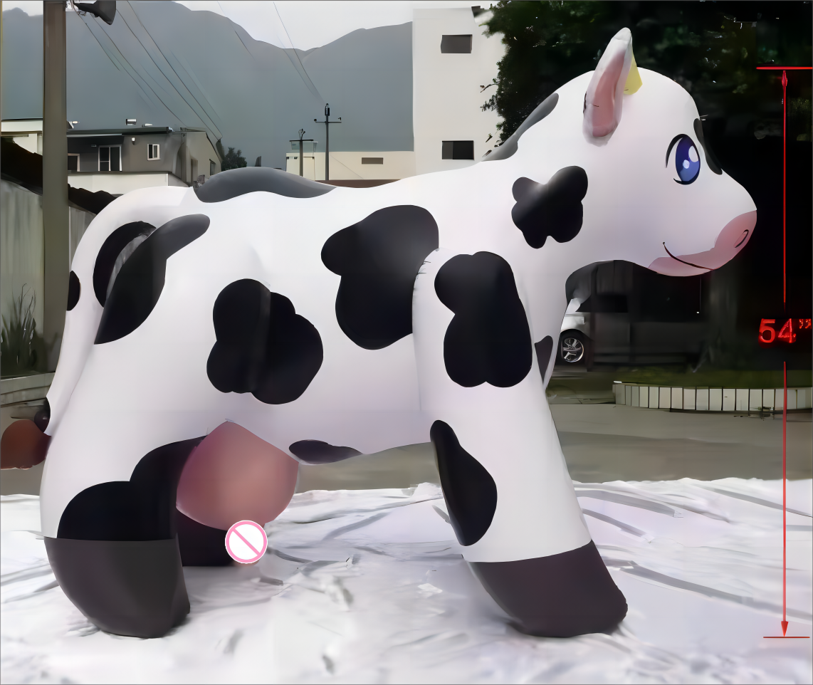 Customized Advertising Inflatable Cartoon Figure , Giant Inflatable Milk Cow For Farm Promotion