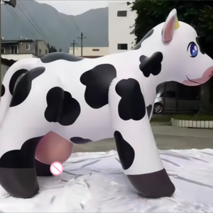 Customized Advertising Inflatable Cartoon Figure , Giant Inflatable Milk Cow For Farm Promotion