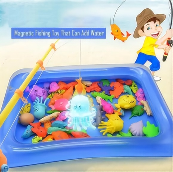 Beile Funny Fishing Toy With Inflatable Fish Ponds For Kids Play