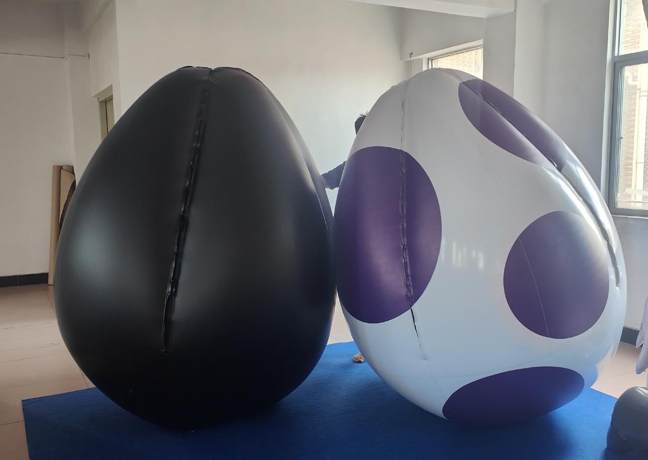 BeiLe New design PVC inflatable black and Purple spot eggs ball suit for sale