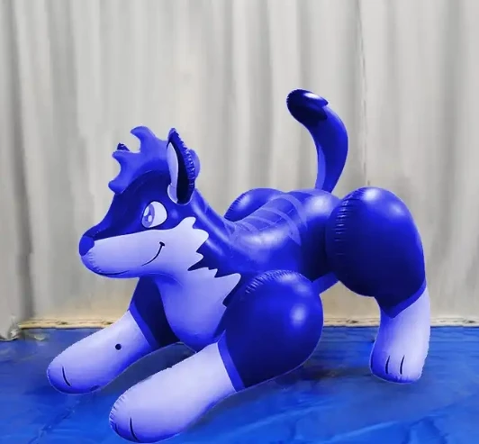 Customized Inflatable blue Husky Giant Inflatable Soft PVC Grey Wolf Inflatable Dog Model