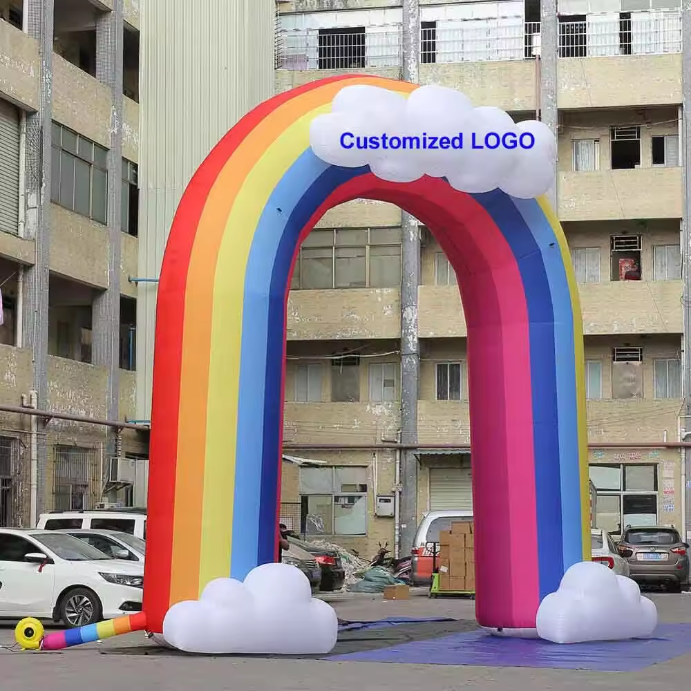 BeiLe Custom Lighted Inflatable Rainbow Arch For Event Inflatable Finish Line Arch