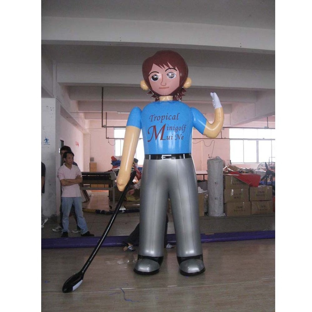 Hot sale quality PVC beile Advertising cartoon Inflatable Golf Player