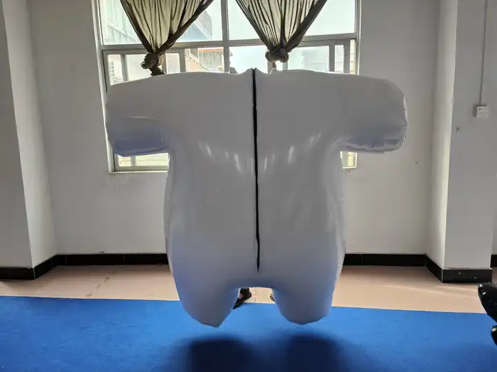 Beile Customized quality PVC Inflatable clothing inflatable body white suit