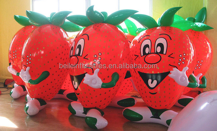 Custom PVC Inflatable Strawberry Model Larger Fruits and Vegetables for Product Promotion Balloon Type