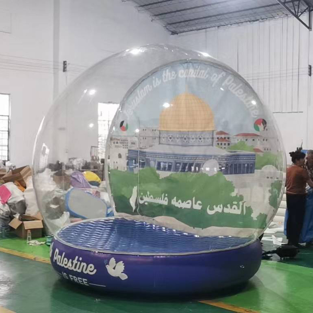 Beile Customize giant christmas inflatable human size snow globe photo booth for party