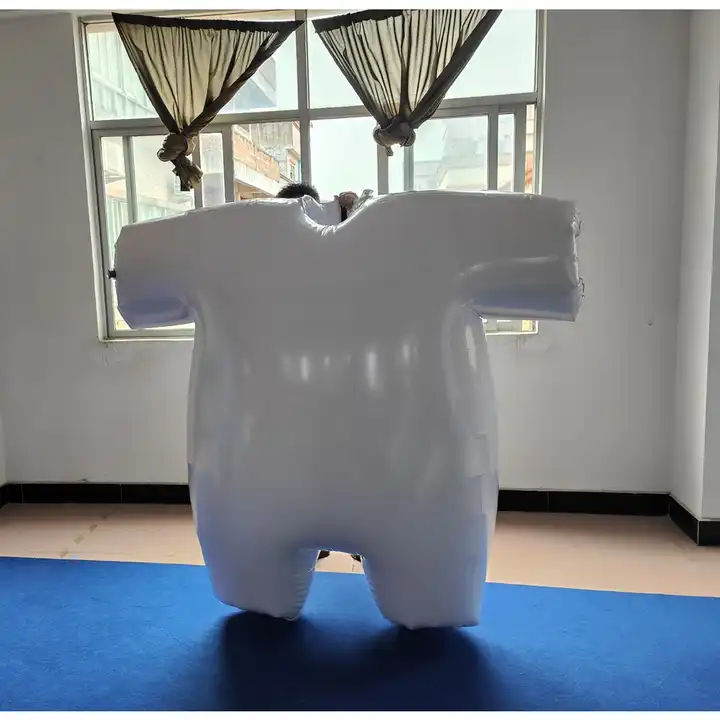 Beile Customized quality PVC Inflatable clothing inflatable body white suit