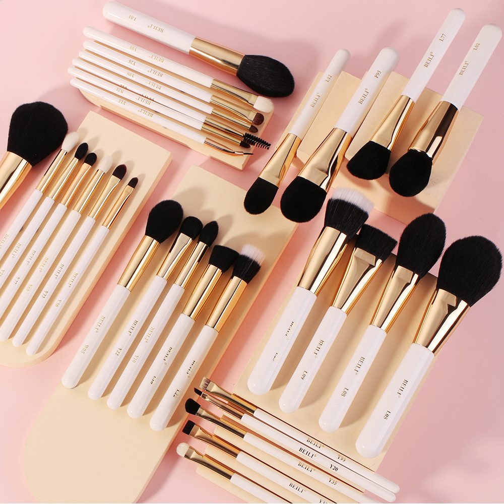 BEILI Luxury high quality Cosmetic Makeup Brush Set XGF Natural Goat Hair 32pcs Powder Blush Eyeliner Eye Shader Makeup Brushes