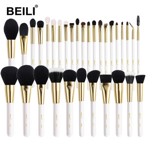 BEILI Luxury high quality Cosmetic Makeup Brush Set XGF Natural Goat Hair 32pcs Powder Blush Eyeliner Eye Shader Makeup Brushes